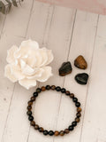 Innere Stärke - Armband aus Tigerauge, Obsidian & Schwarzem Turmalin