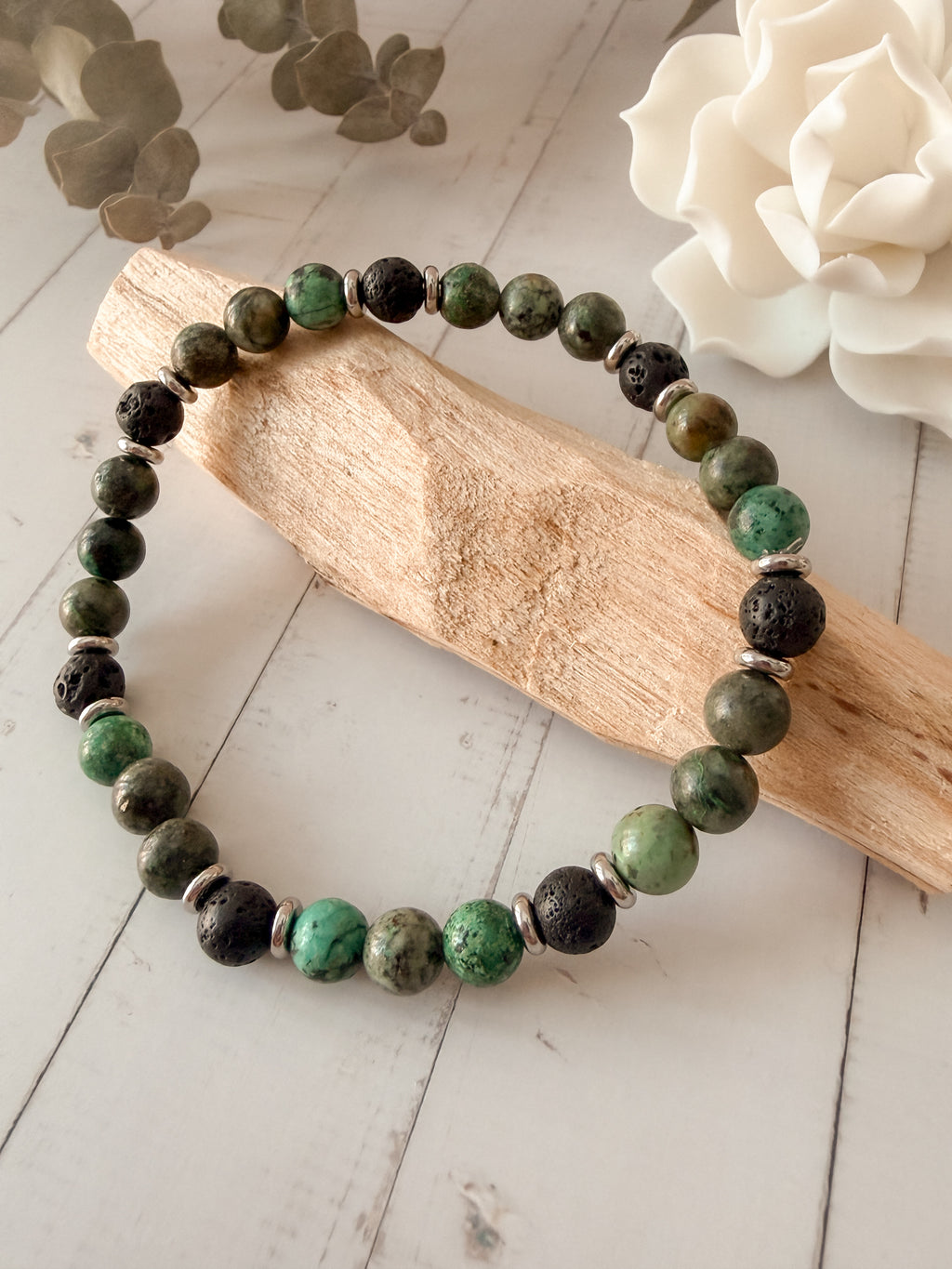 Neuanfang - Armband aus Afrikanischem Türkis & Lavastein