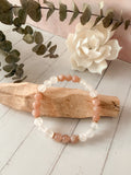 Lichtblick - Pfirsich-Mondstein & Selenit Armband