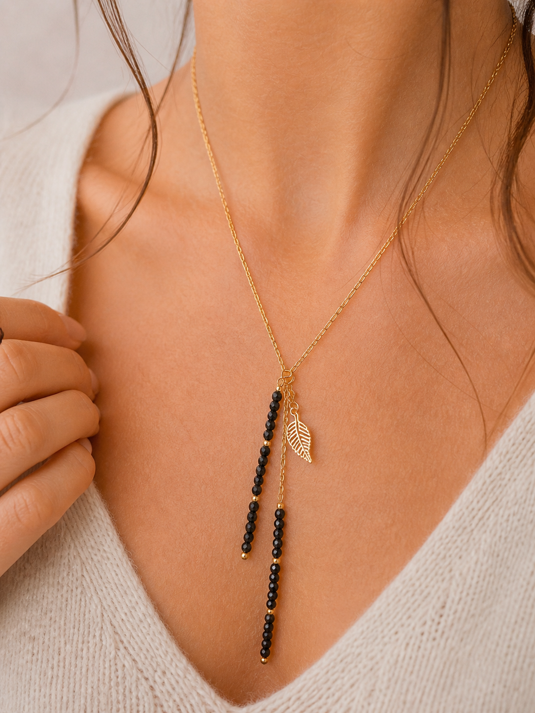 Zuversicht - Goldener Obsidian Kette