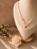 Herzenswärme - Rosenquarz Kette mit Herz-Charm