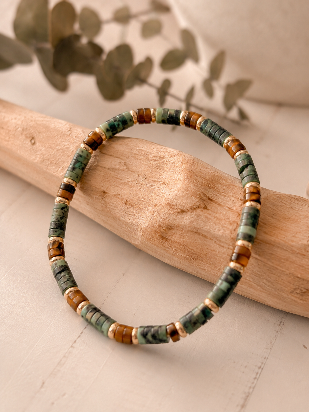Vertrauen & Mut - Armband aus Afrikanischem Türkis & Tigerauge