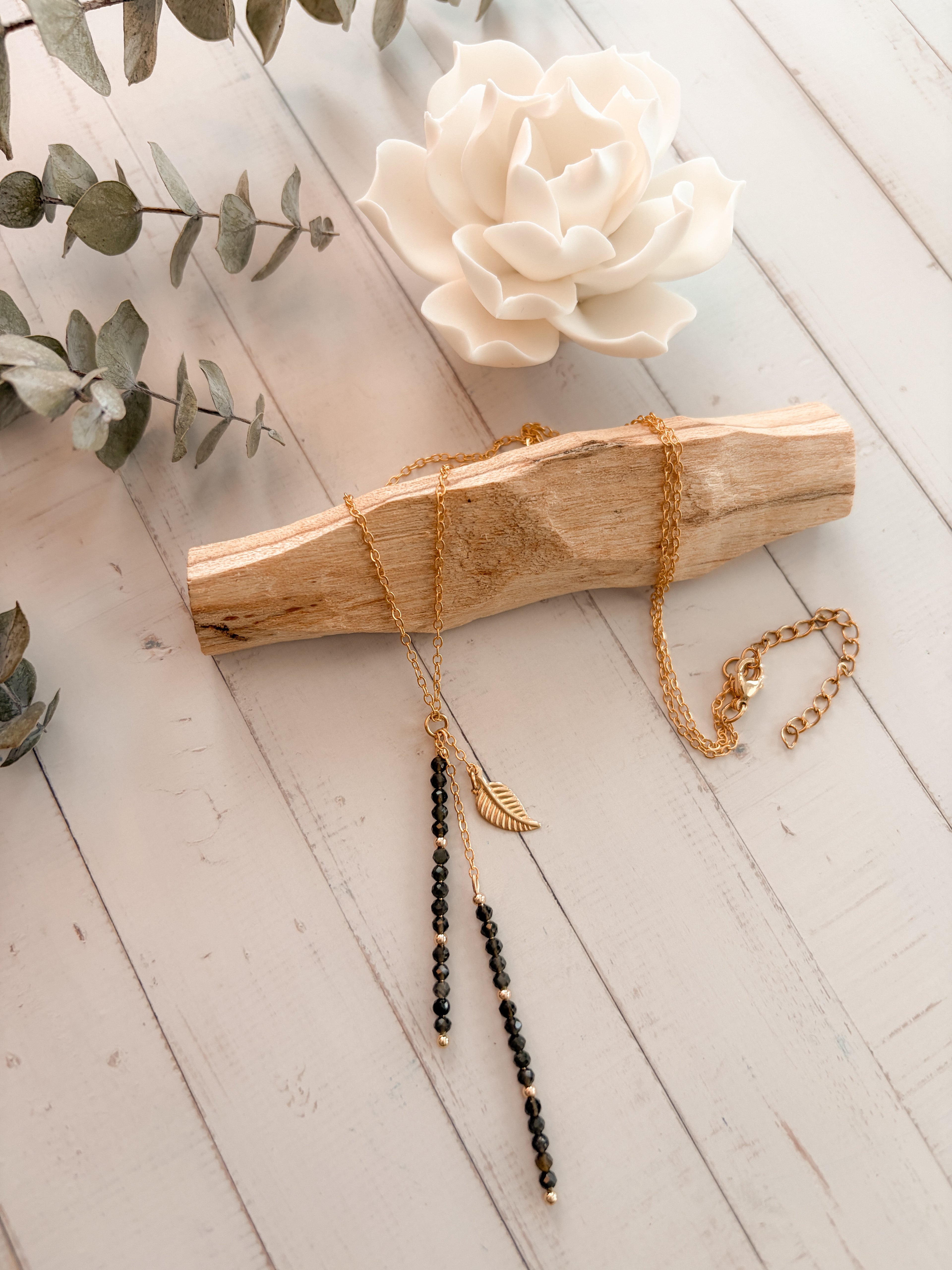 Zuversicht - Goldener Obsidian Kette